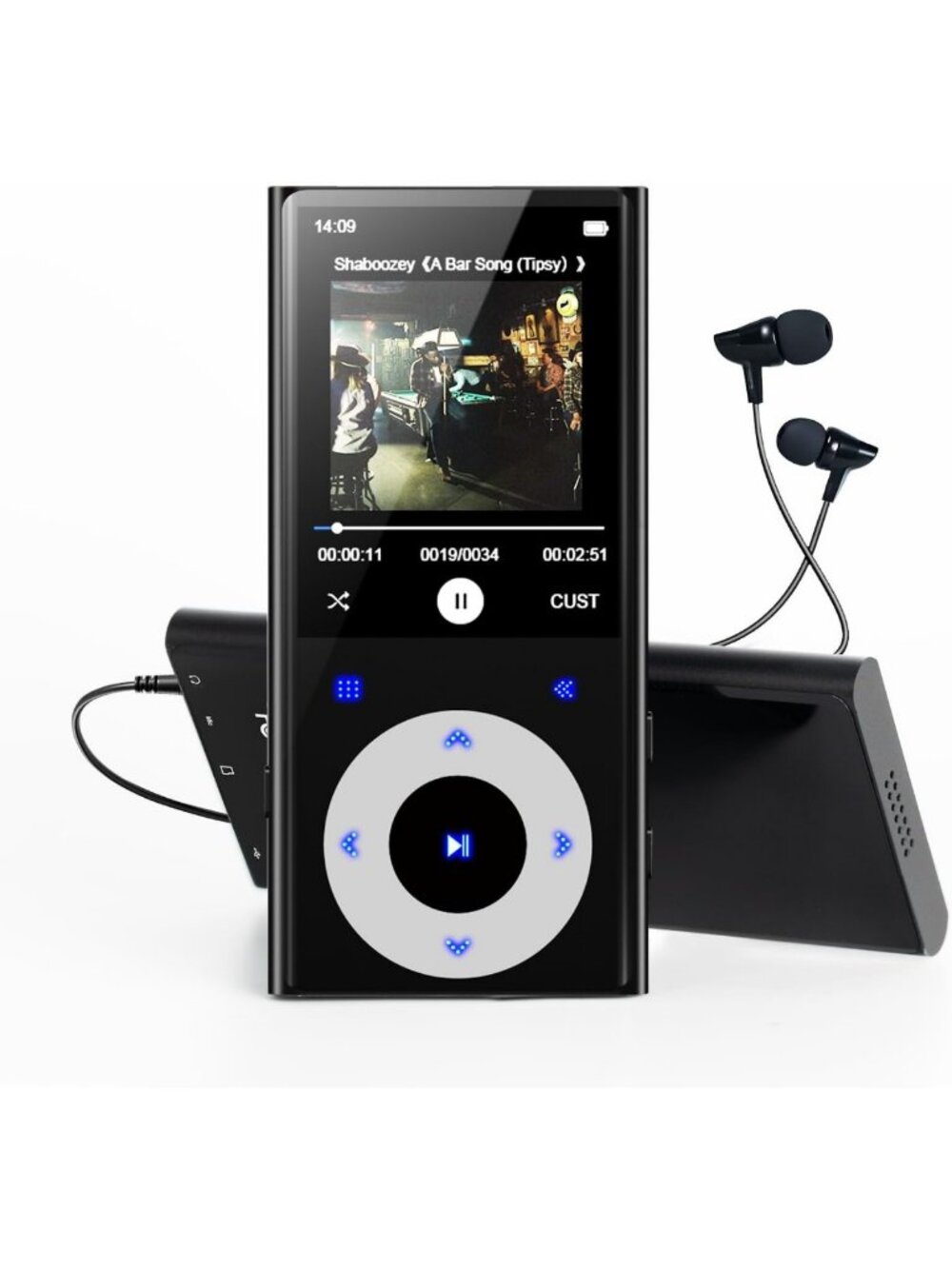 64GB Bluetooth MP3 Player with 2.4" Screen, Hi-Fi Sound & Built-in Speaker